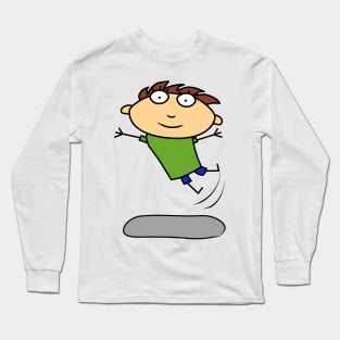 The boy is jumping. Interesting design, modern, interesting drawing. Hobby and interest. Concept and idea. Long Sleeve T-Shirt